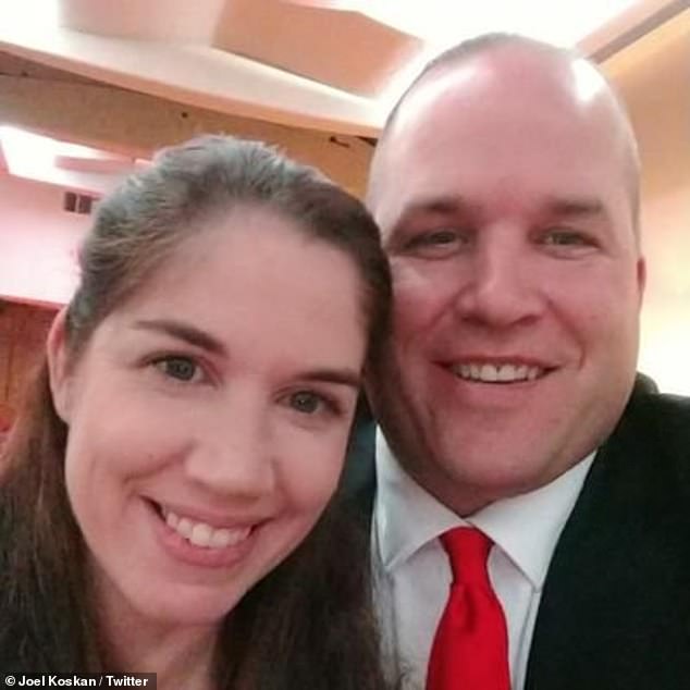 Koskan, pictured with his wife Sally, allegedly began grooming the victim when she was 12 years old and was accused of raping her multiple times when she turned 17.